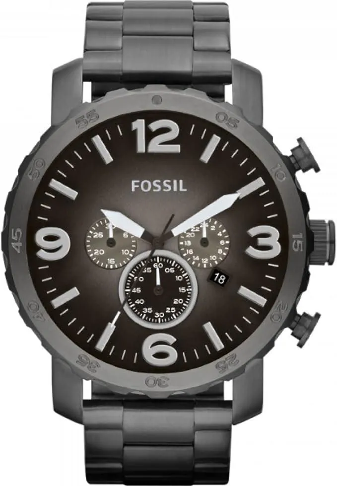 Fossil Mens Nate Stainless Steel Quartz Chronograph WatchJR1437