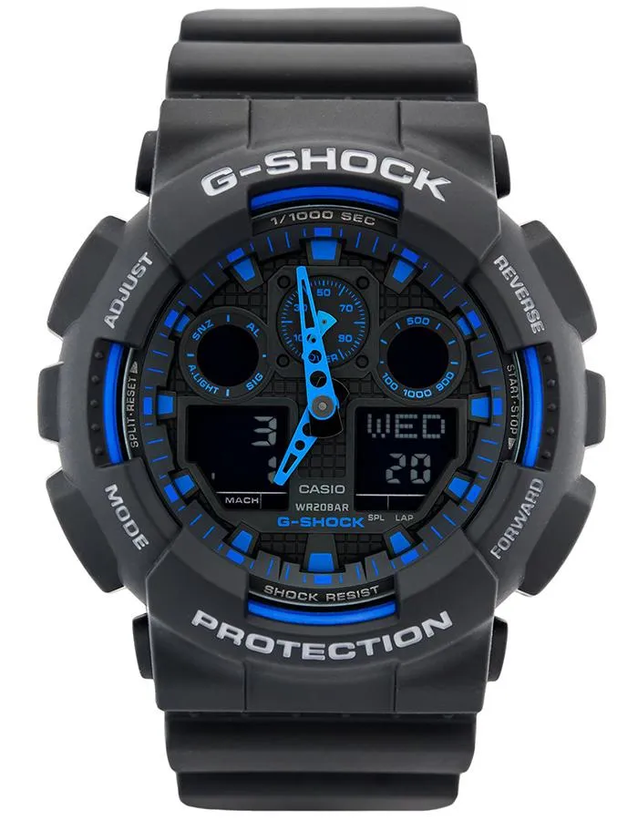 G-SHOCK Mens Analog-Digital Black Dial Watch - GA-100-1A2