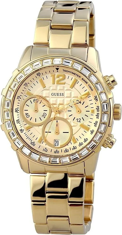 Guess Womens Quartz Watch, Chronograph Display and Stainless Steel Strap W0016L2