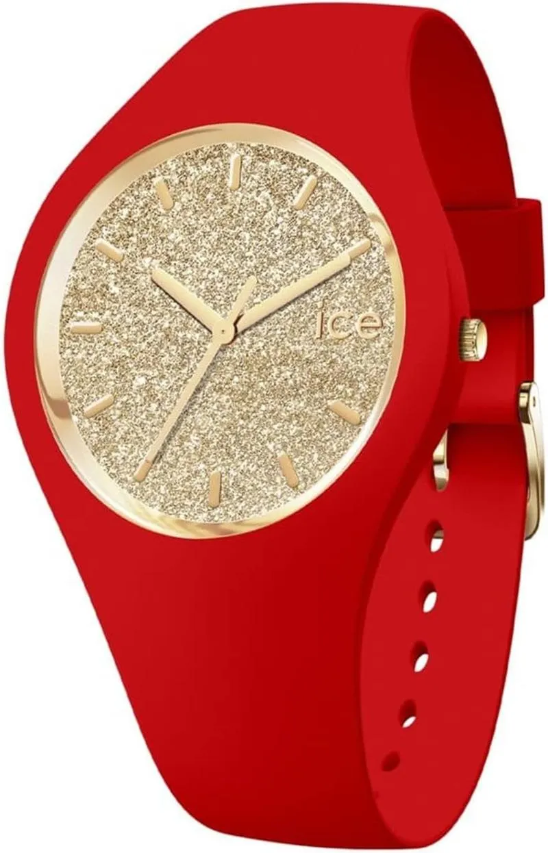 ICE Glitter Women Analogue Quartz WATCH with Silicone Bracelet IC021080, Red, strap