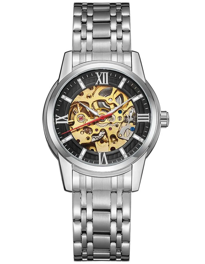 Kenneth Scott Men's Black Dial Mechanical Watch - K22311-SBSB