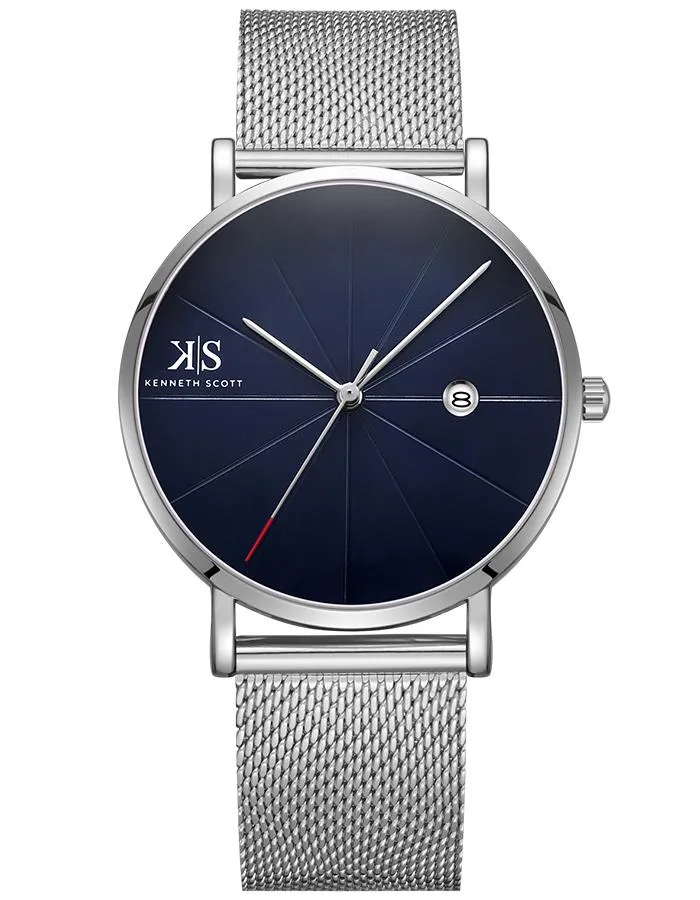 Kenneth Scott Men's Blue Dial Analog Watch - K22013-SMSN