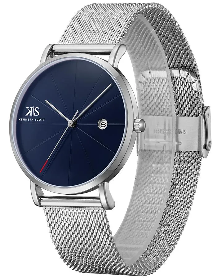 Kenneth Scott Men's Blue Dial Analog Watch - K22013-SMSN