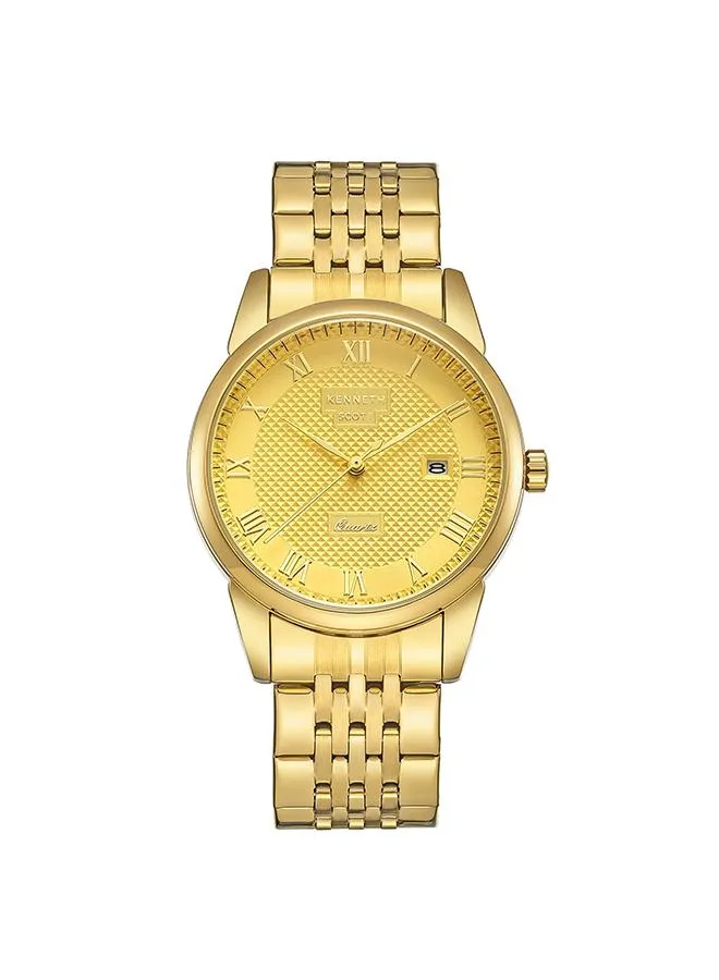 Kenneth Scott Men's Champagne Dial Analog Watch - K23030-GBGC
