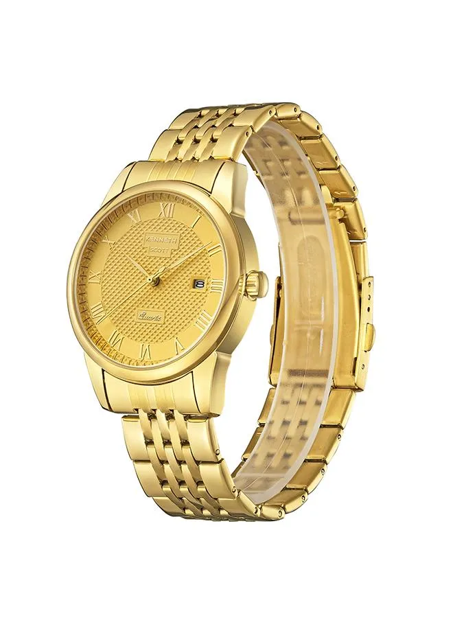 Kenneth Scott Men's Champagne Dial Analog Watch - K23030-GBGC