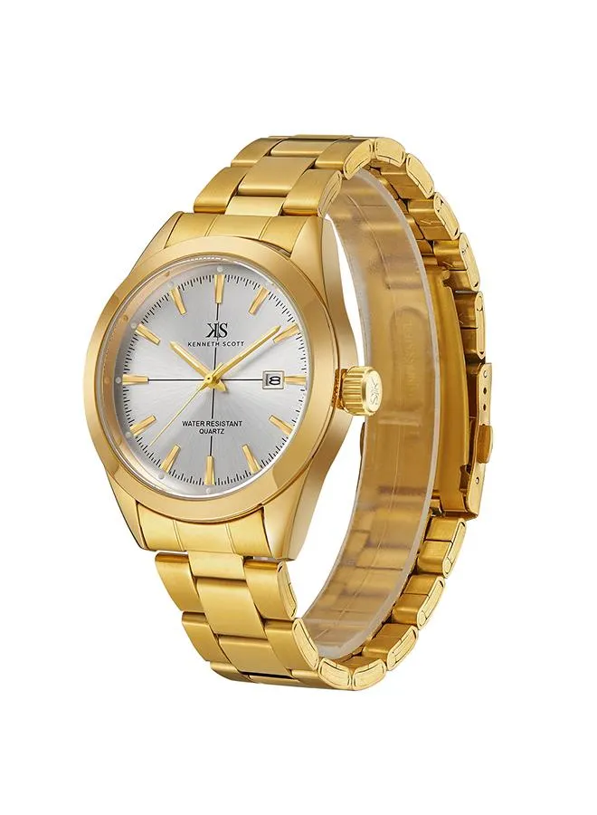 Kenneth Scott Men's White Dial Analog Watch - K23025-GBGW