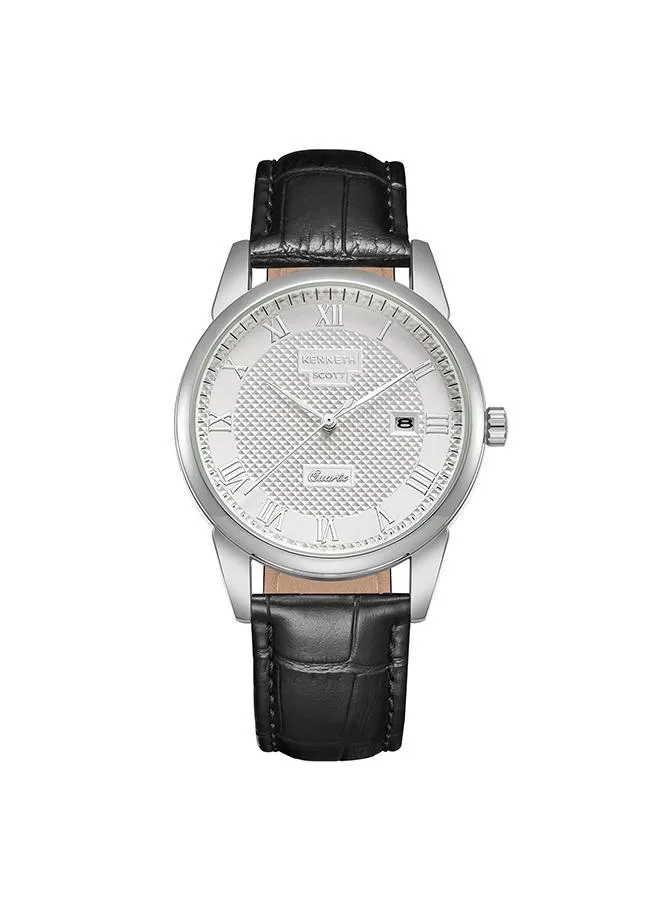 Kenneth Scott Men's White Dial Analog Watch - K23030-SLBW