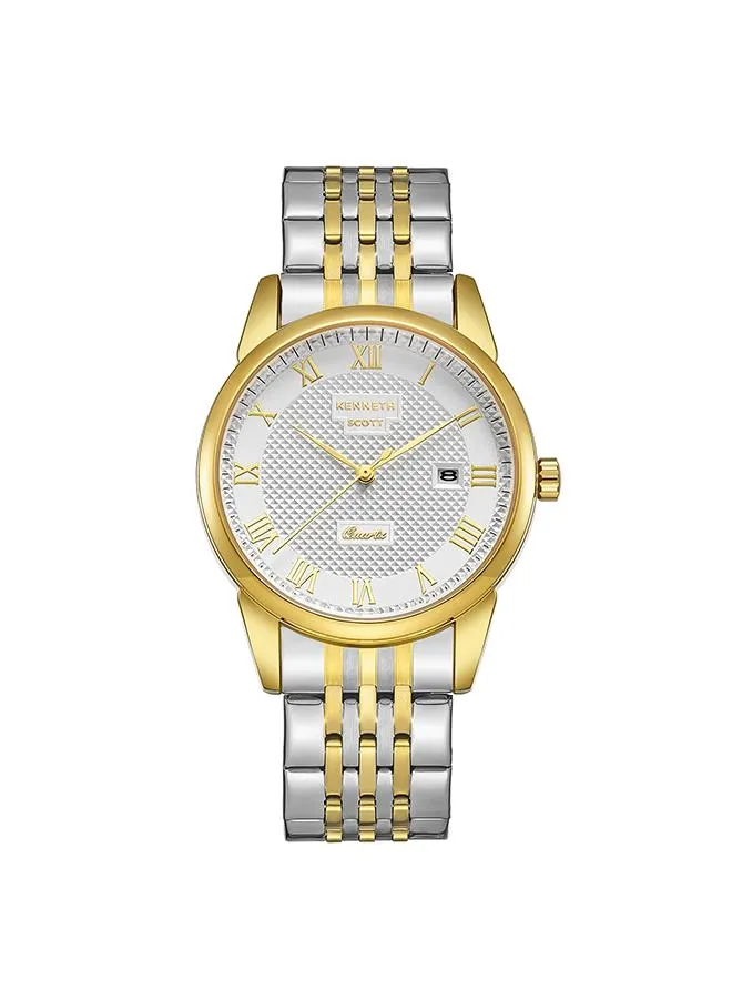 Kenneth Scott Men's White Dial Analog Watch - K23030-TBTW