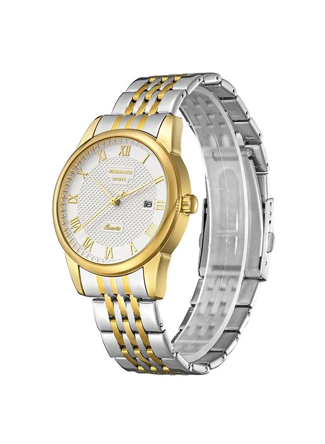 Kenneth Scott Men's White Dial Analog Watch - K23030-TBTW