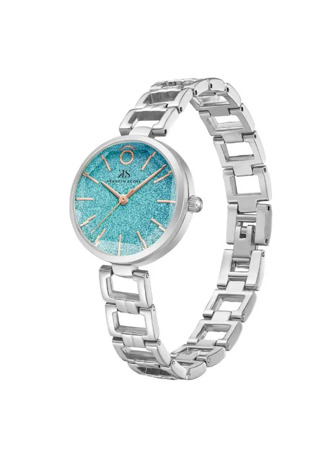 Kenneth Scott Women Blue Dial Analog Watch - K23514-SBSL