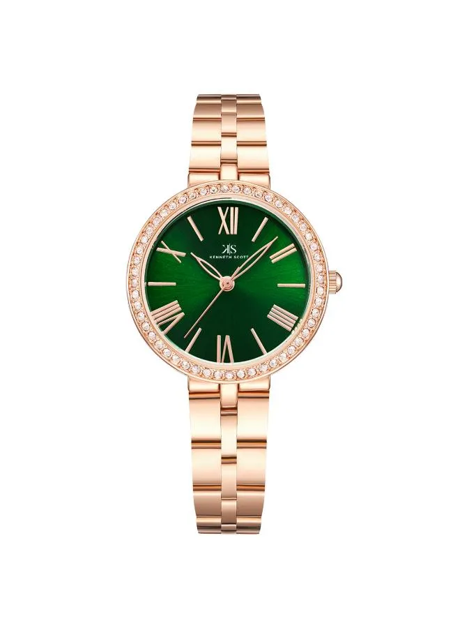Kenneth Scott Women Green Dial Analog Watch - K23502-RBKG