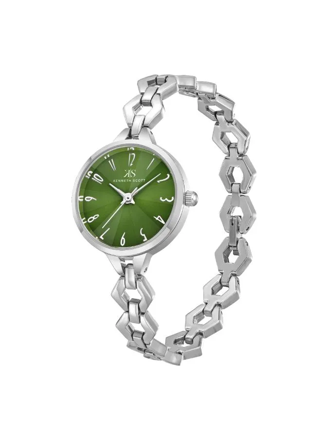 Kenneth Scott Women Green Dial Analog Watch - K23508-SBSG