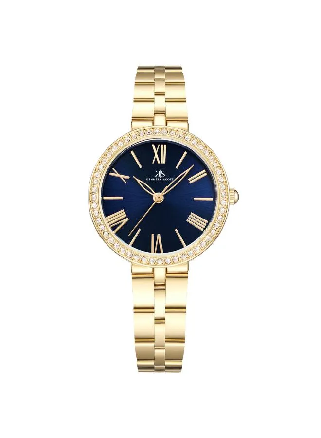Kenneth Scott Women Navy Blue Dial Analog Watch - K23502-GBGN