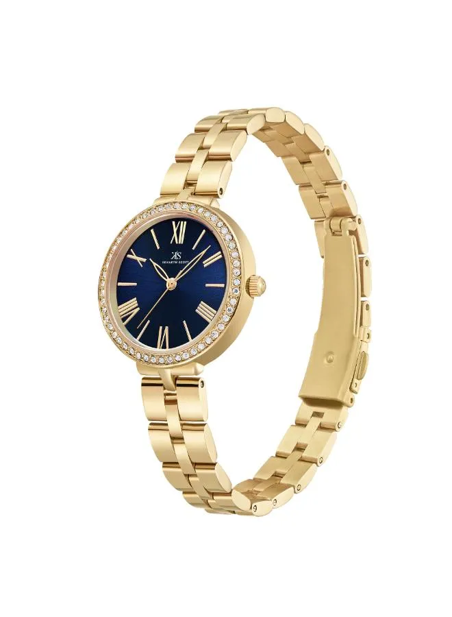 Kenneth Scott Women Navy Blue Dial Analog Watch - K23502-GBGN