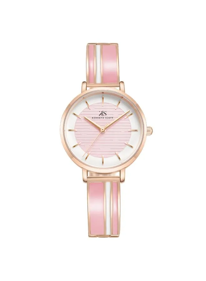 Kenneth Scott Women Pink Dial Analog Watch - K23501-RBPP