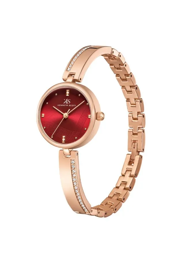 Kenneth Scott Women Red Dial Analog Watch - K23506-RBKR