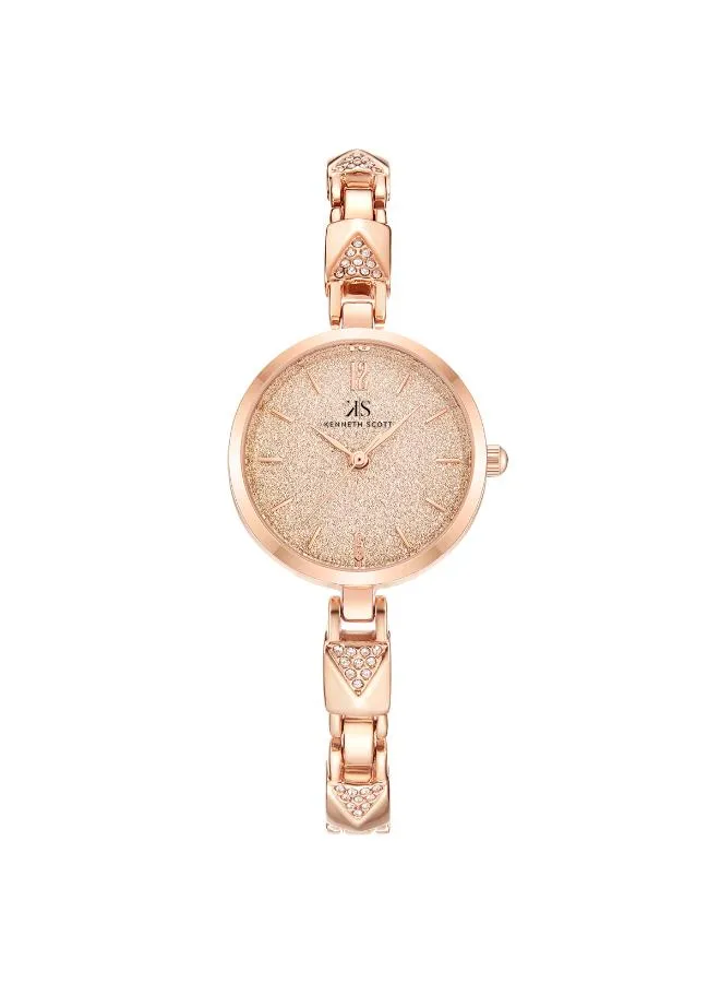 Kenneth Scott Women Rose Gold Dial Analog Watch - K23507-RBKK