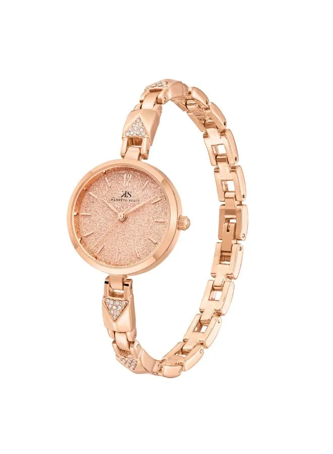 Kenneth Scott Women Rose Gold Dial Analog Watch - K23507-RBKK
