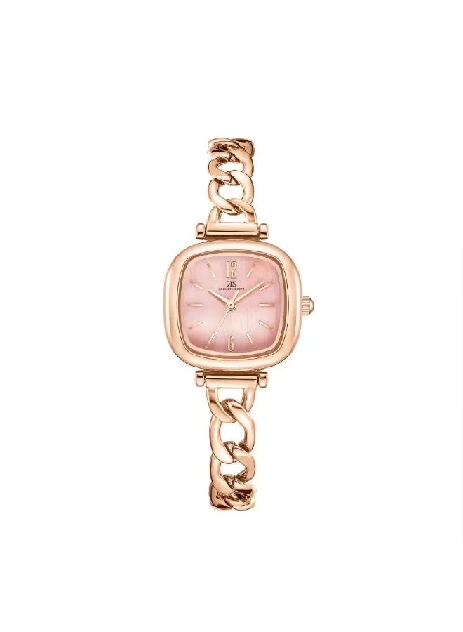 Kenneth Scott Women Rose Gold Dial Analog Watch - K23513-RBKK