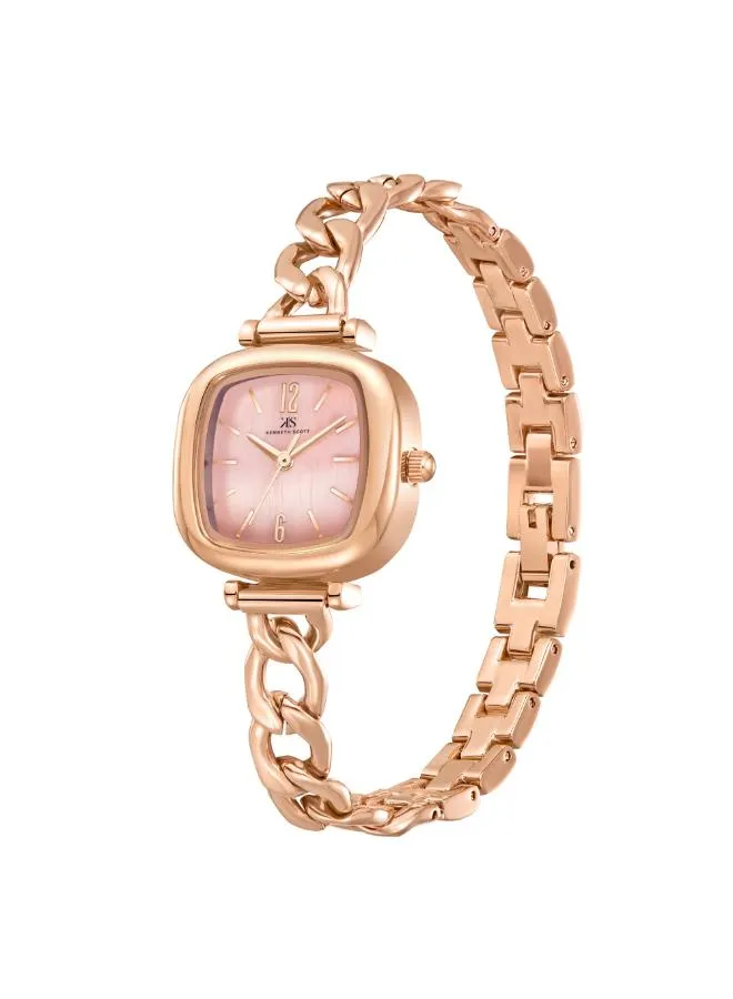 Kenneth Scott Women Rose Gold Dial Analog Watch - K23513-RBKK