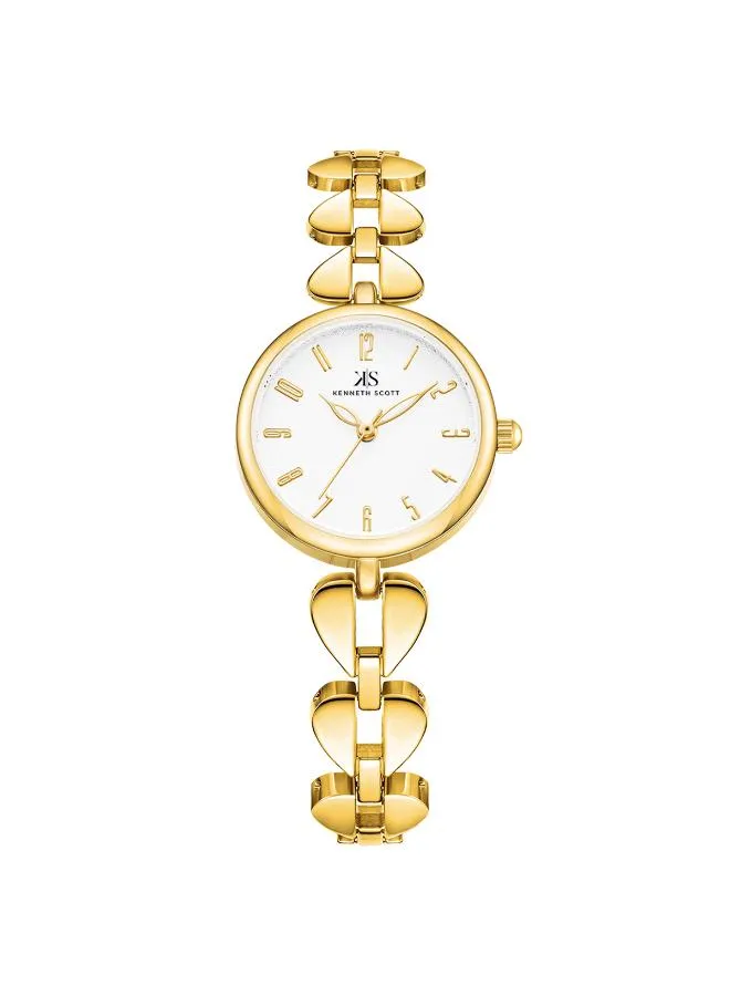 Kenneth Scott Women White Dial Analog Watch - K23504-GBGW