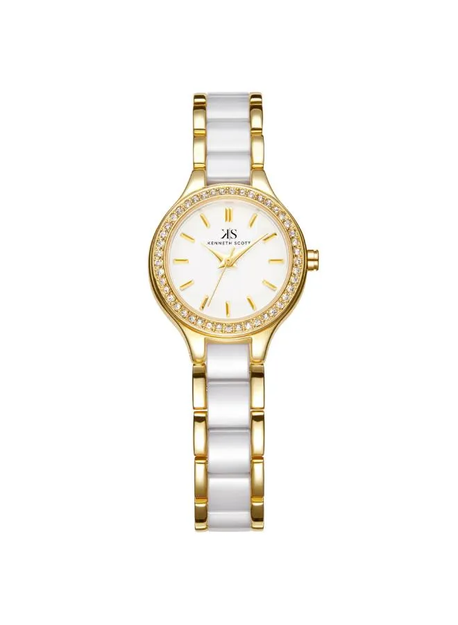 Kenneth Scott Women White Dial Analog Watch - K23509-GCWW