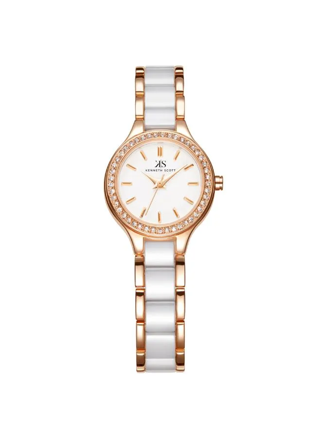 Kenneth Scott Women White Dial Analog Watch - K23509-KCWW