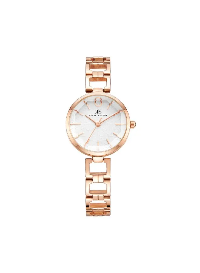 Kenneth Scott Women White Dial Analog Watch - K23514-RBKW