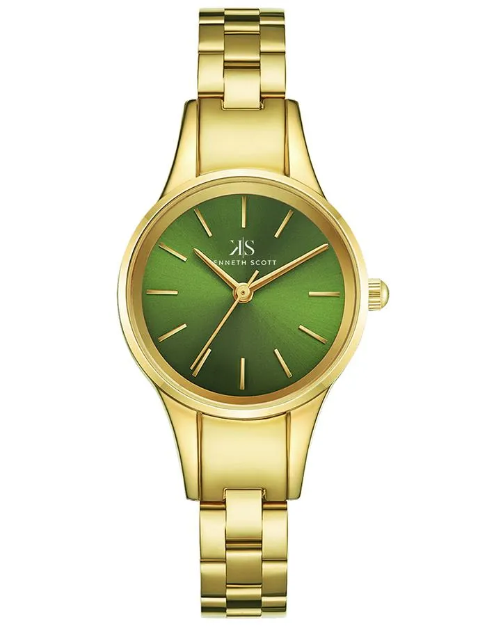 Kenneth Scott Women's Analog Green Dial Watch - K22517-GBGH