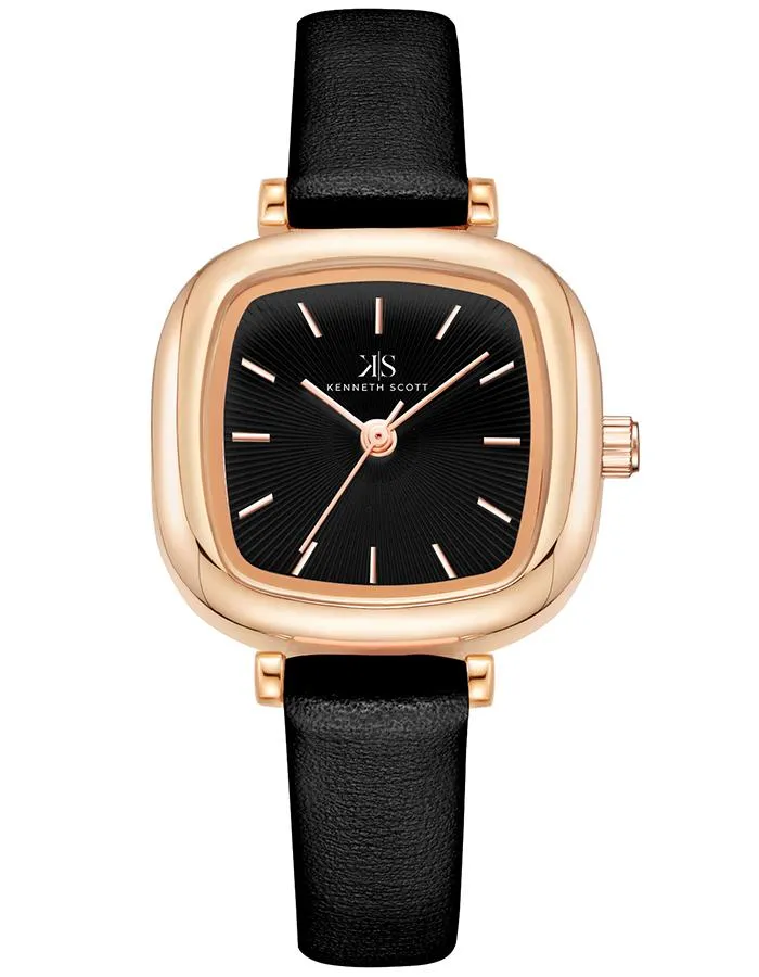 Kenneth Scott Women's Black Dial Analog Watch - K22525-RLBB