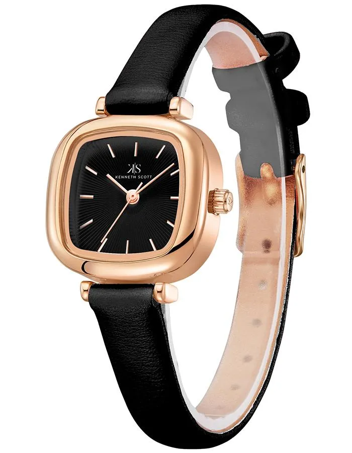 Kenneth Scott Women's Black Dial Analog Watch - K22525-RLBB