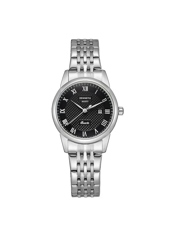 Kenneth Scott Women's Black Dial Analog Watch - K23530-SBSB