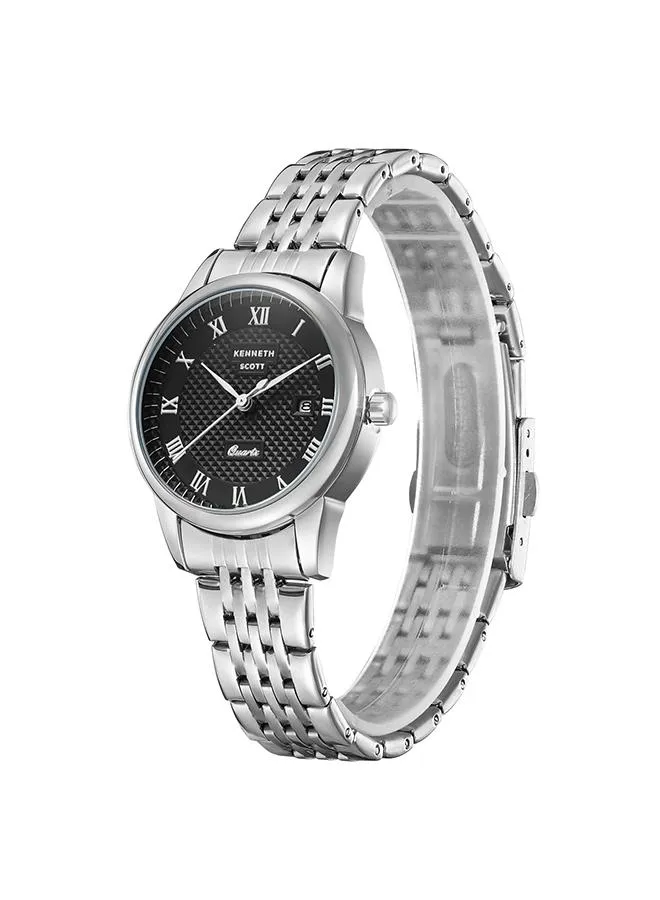 Kenneth Scott Women's Black Dial Analog Watch - K23530-SBSB