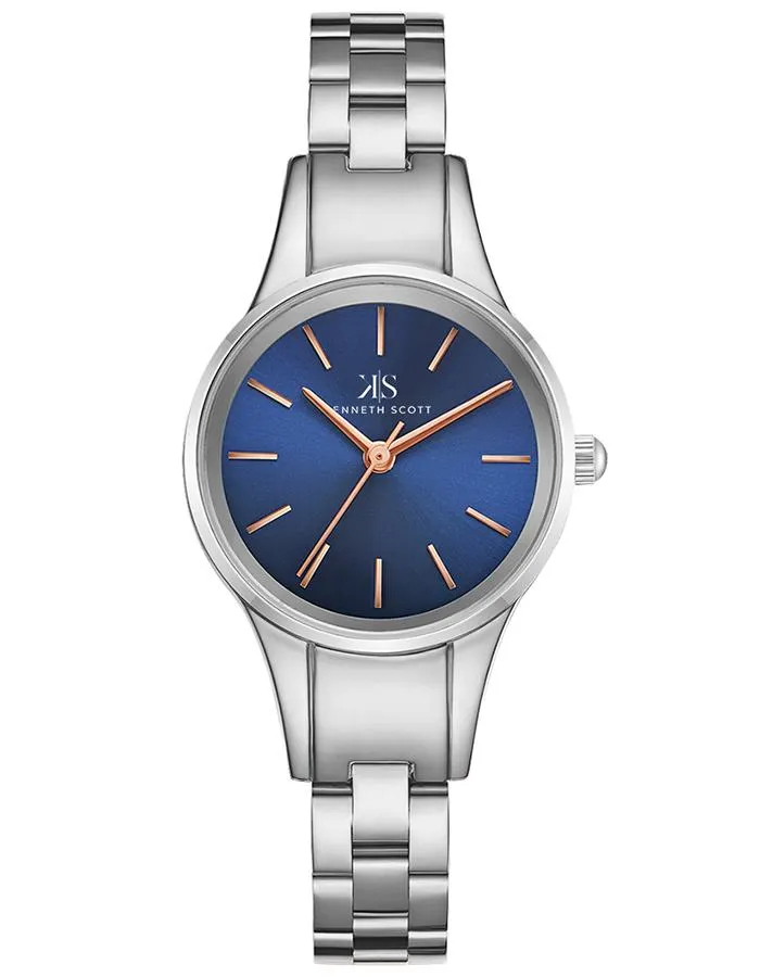 Kenneth Scott Women's Blue Dial Analog Watch - K22517-SBSN