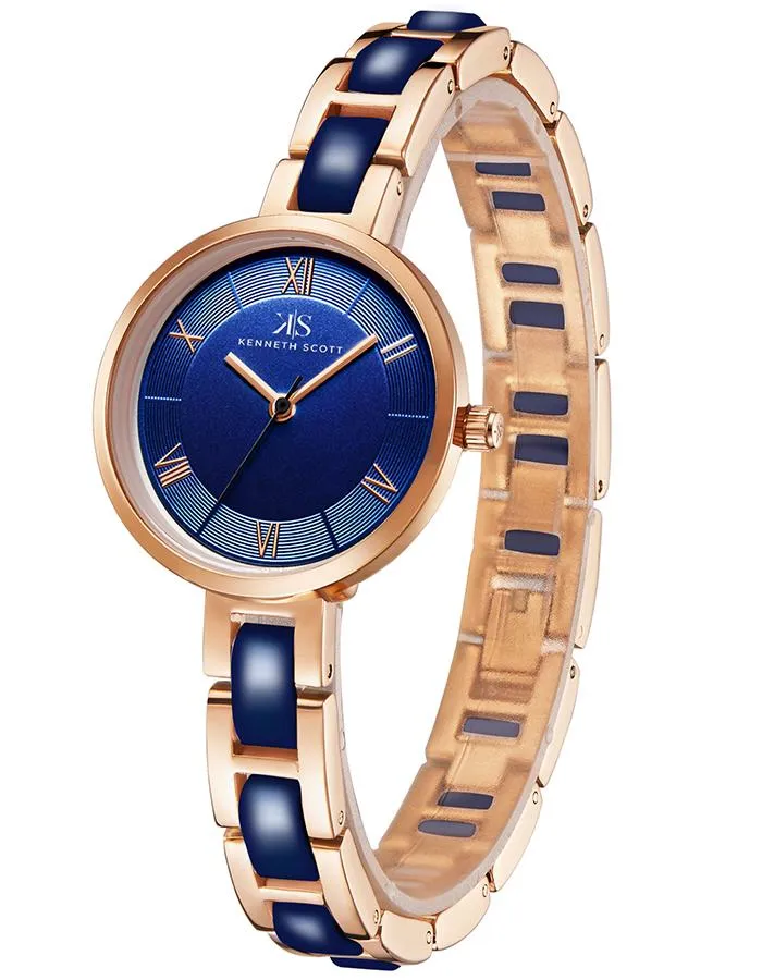 Kenneth Scott Women's Blue Dial Analog Watch - K22521-KCNN