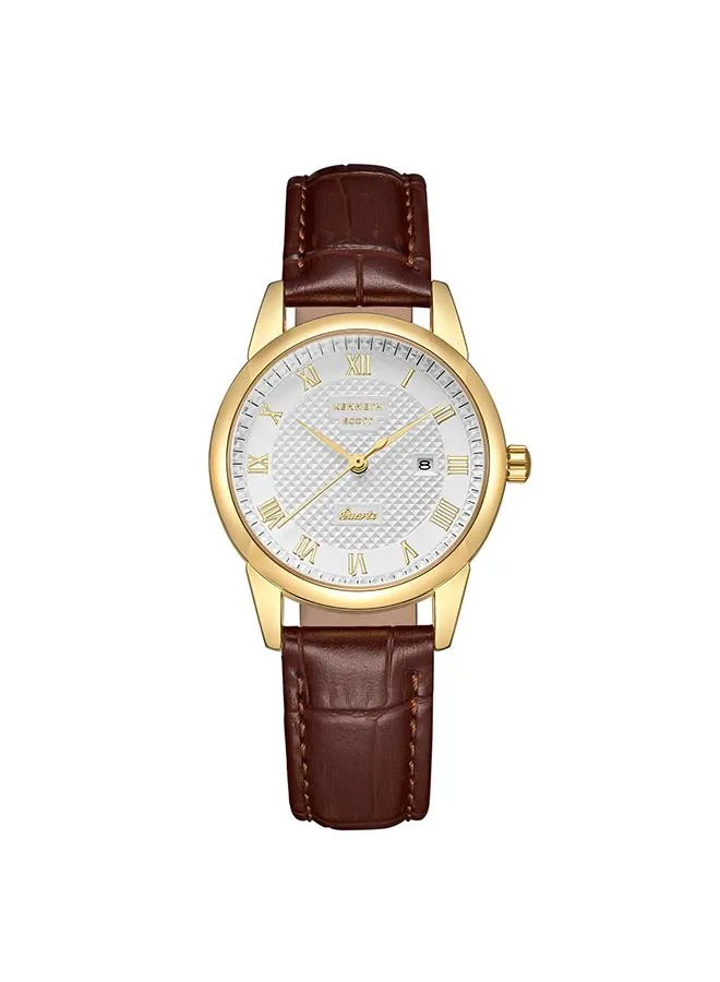 Kenneth Scott Women's Ivory Dial Analog Watch - K23530-GLDI