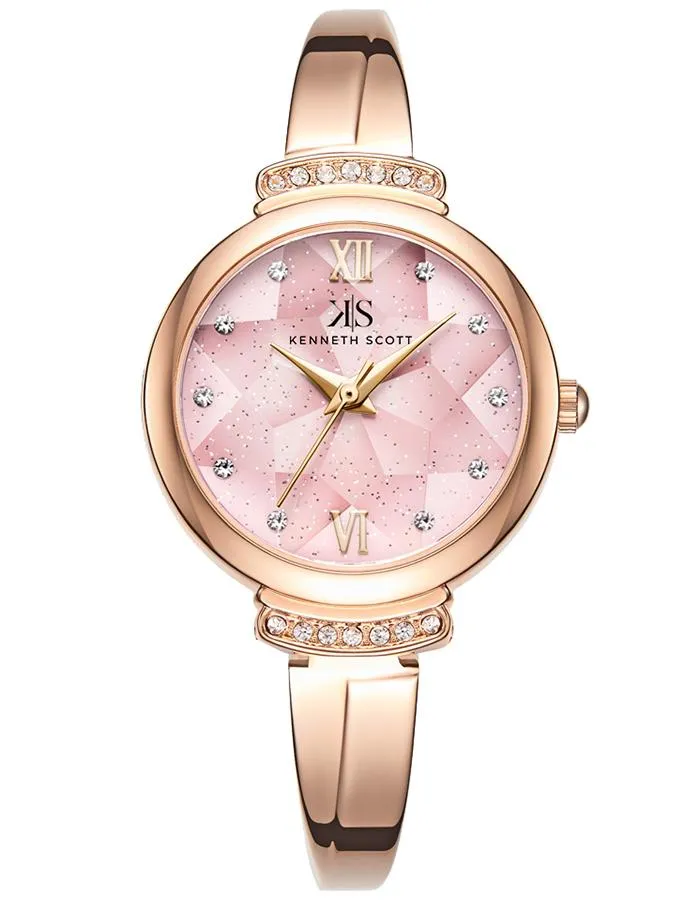Kenneth Scott Women's Pink Dial Analog Watch - K22522-RBKP