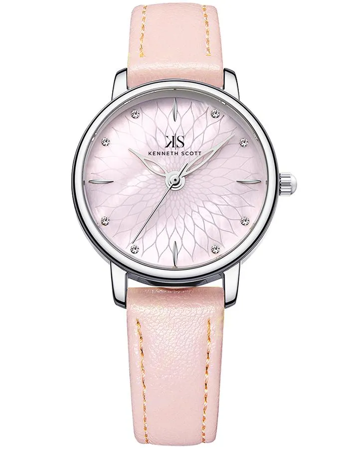 Kenneth Scott Women's Pink Dial Analog Watch - K22524-SLPMP