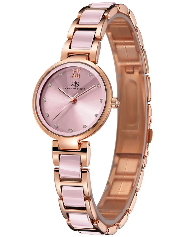 Kenneth Scott Women's Pink Dial Analog Watch - K22531-KCPK