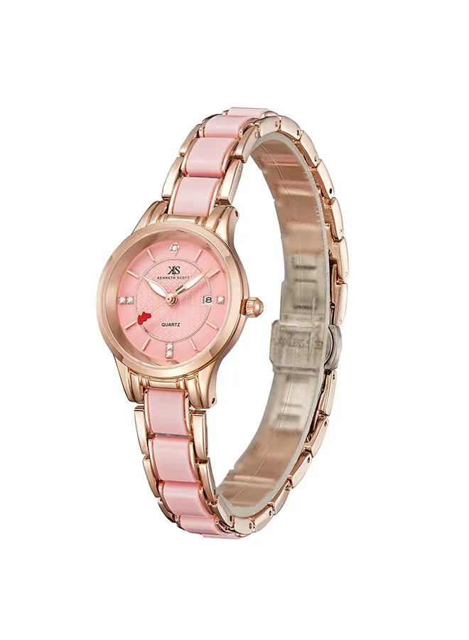 Kenneth Scott Women's Pink Dial Analog Watch - K23517-RCPP