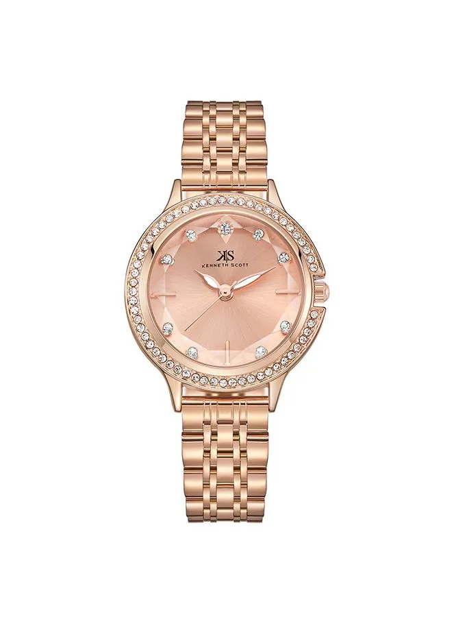 Kenneth Scott Women's Rose Gold Dial Analog Watch - K23521-RBKK