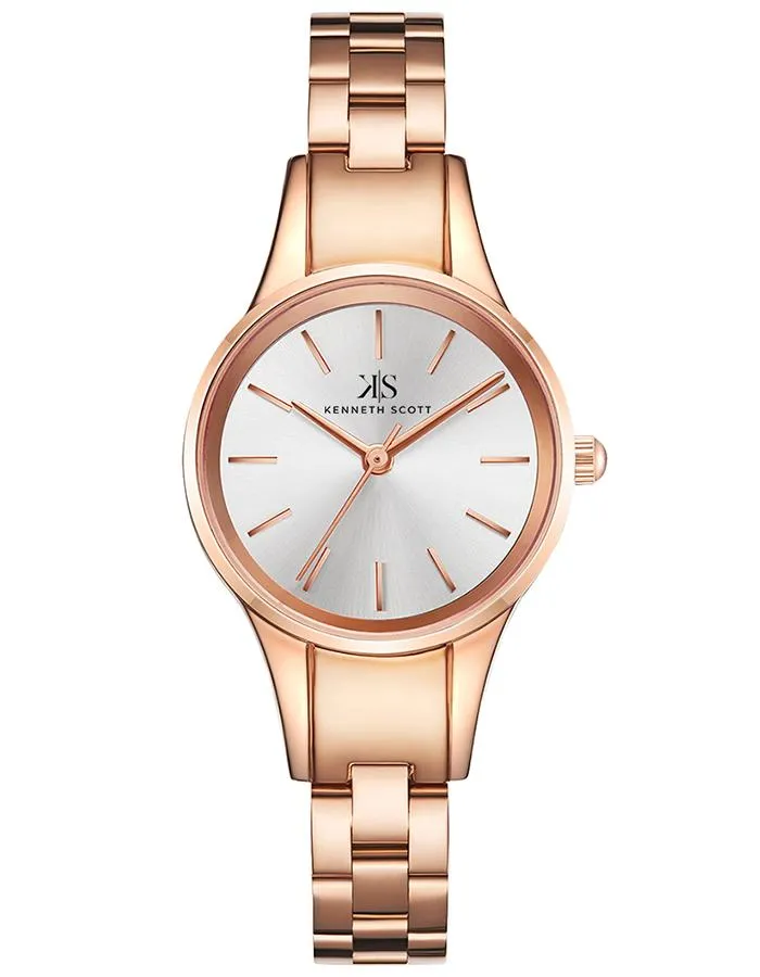 Kenneth Scott Women's White Dial Analog Watch - K22517-KBKW