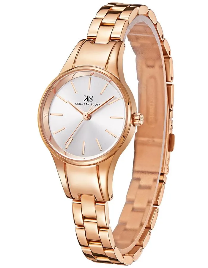 Kenneth Scott Women's White Dial Analog Watch - K22517-KBKW
