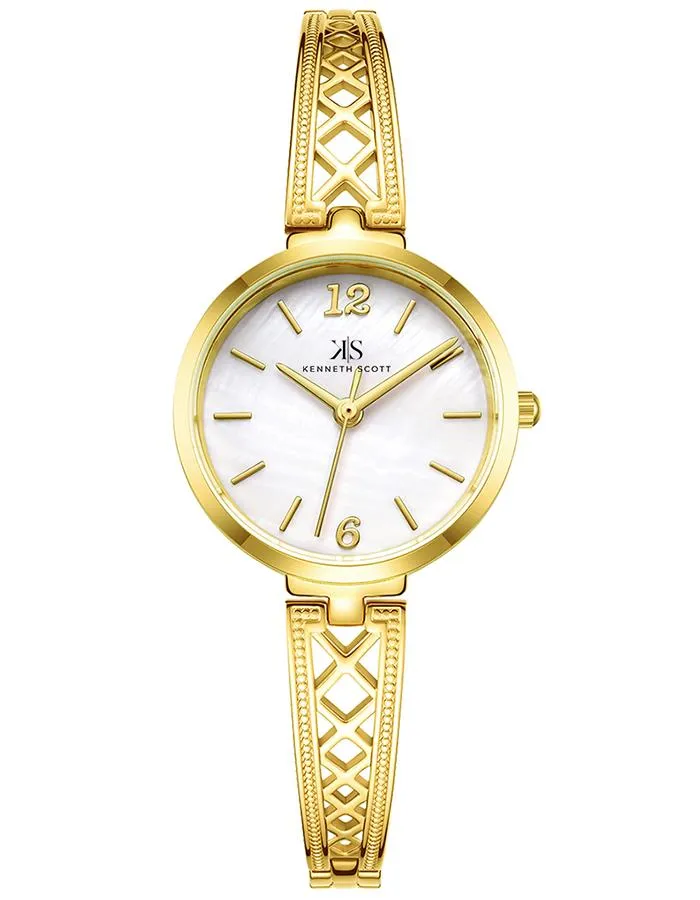 Kenneth Scott Women's White Dial Analog Watch - K22518-GBGM