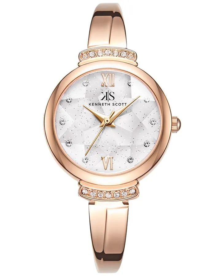 Kenneth Scott Women's White Dial Analog Watch - K22522-RBKW