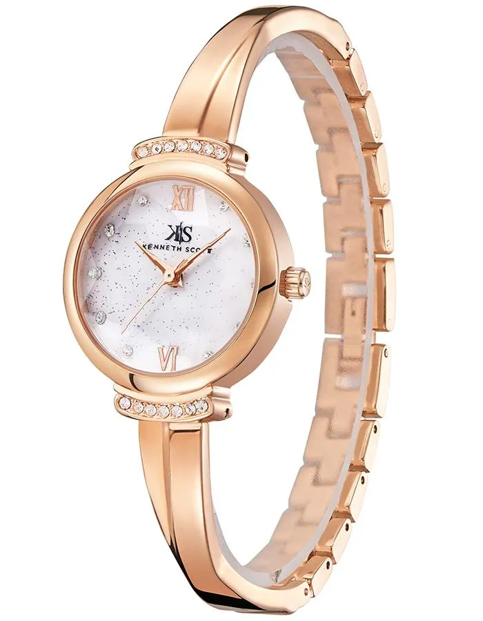 Kenneth Scott Women's White Dial Analog Watch - K22522-RBKW