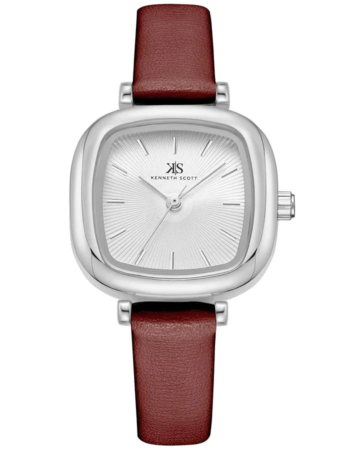 Kenneth Scott Women's White Dial Analog Watch - K22525-SLDW