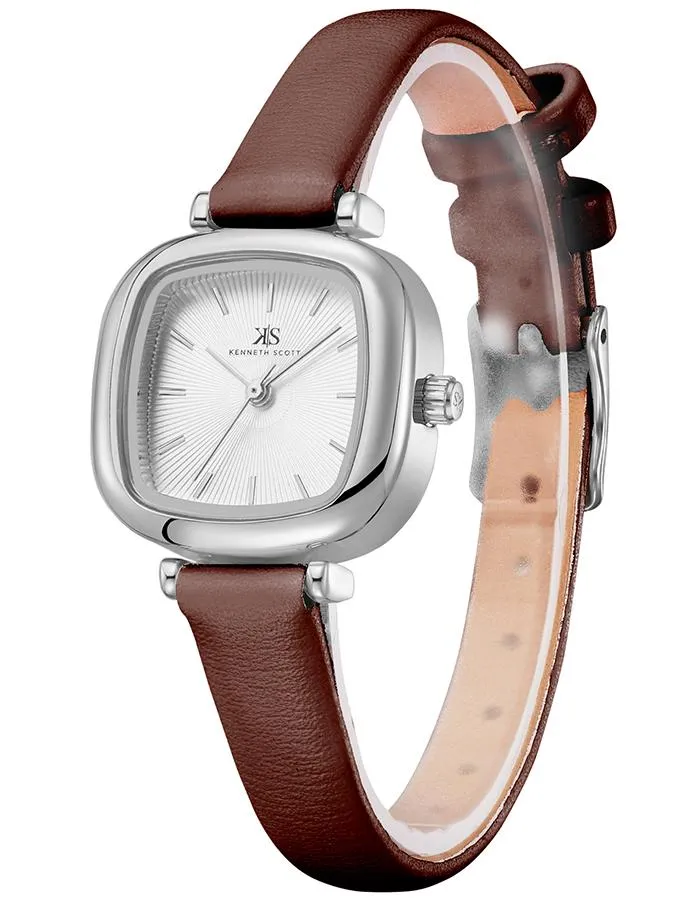 Kenneth Scott Women's White Dial Analog Watch - K22525-SLDW