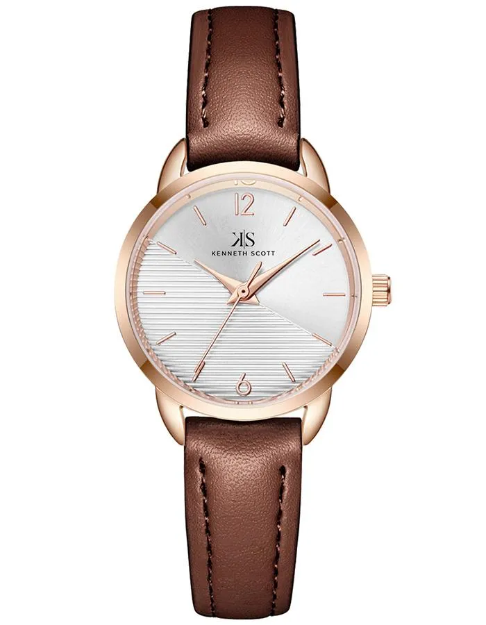Kenneth Scott Women's White Dial Analog Watch - K22526-RLDW