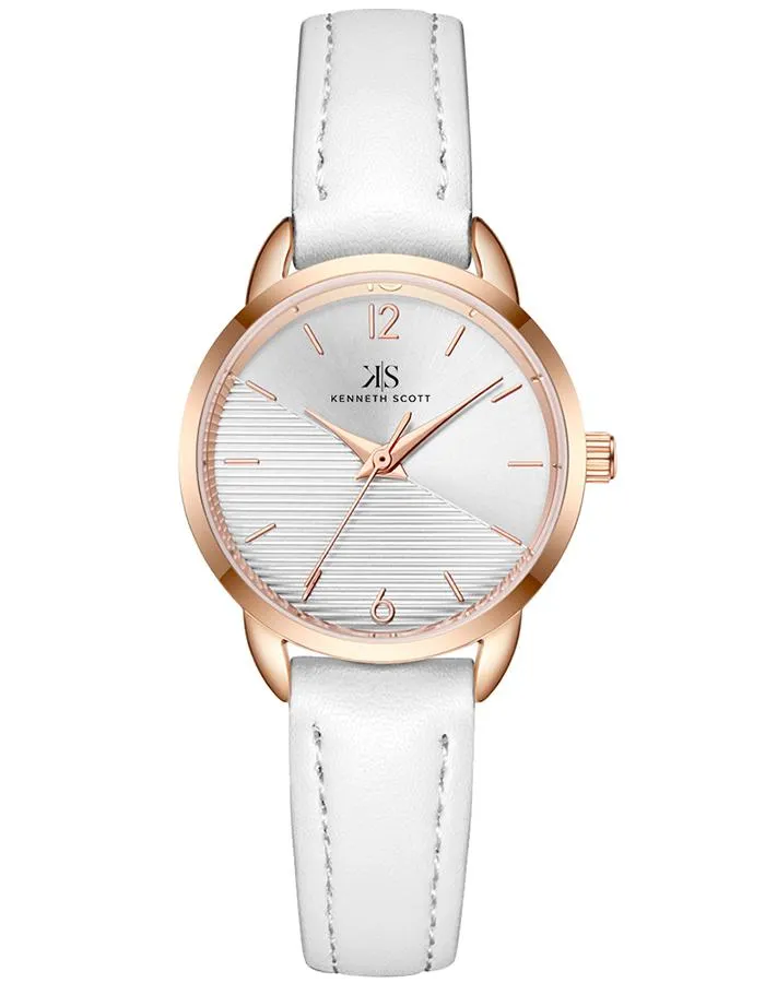 Kenneth Scott Women's White Dial Analog Watch - K22526-RLWW